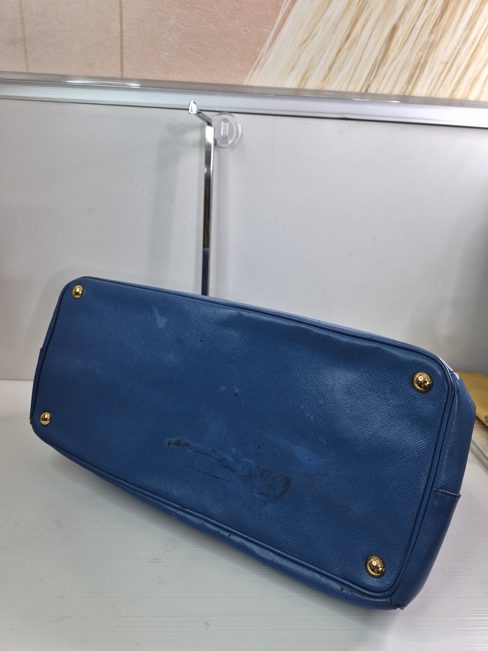 Prada Blue Saffiano Leather Tote Bag - Picture 5 of 14